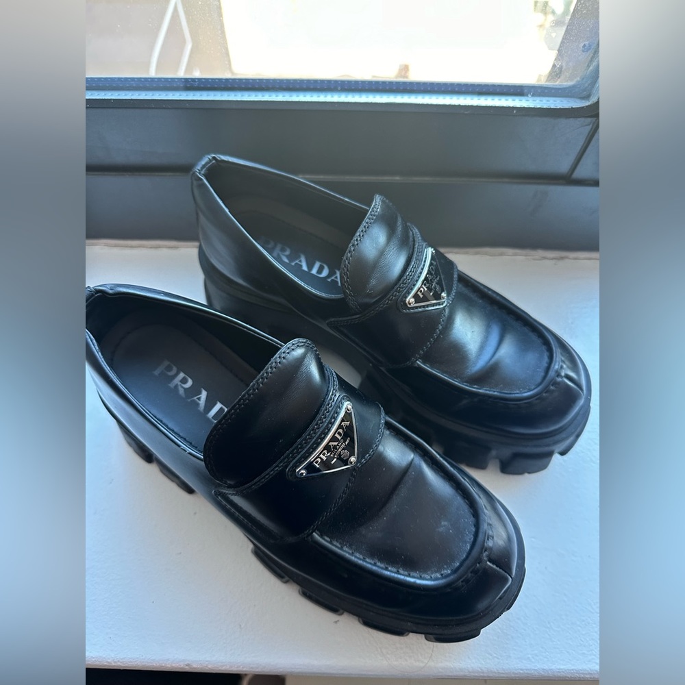 Prada loafers platform black 36 IT